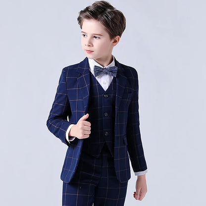 Top Quality Big Boys Suit For Wedding Teenager Kids Formal Tuxedo Dress Children Photograph Blazer Party Performance Costume