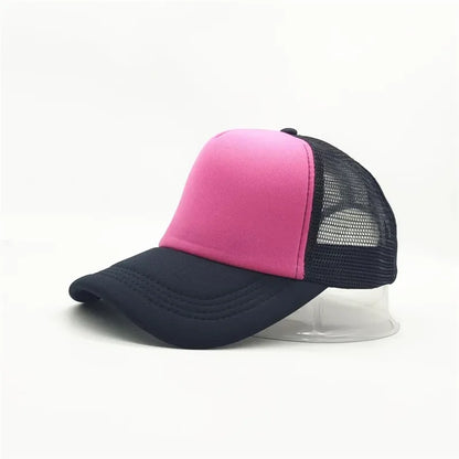 Unisex Cheaper 5 Panel Trucker Hat For Adult Summer Net Baseball Cap Men Women Sponge Mesh Adjustable Sun Hat Visor