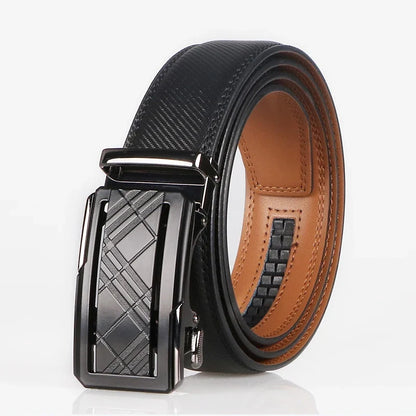 Men's Genuine Cowhide Belt With Automatic Buckle