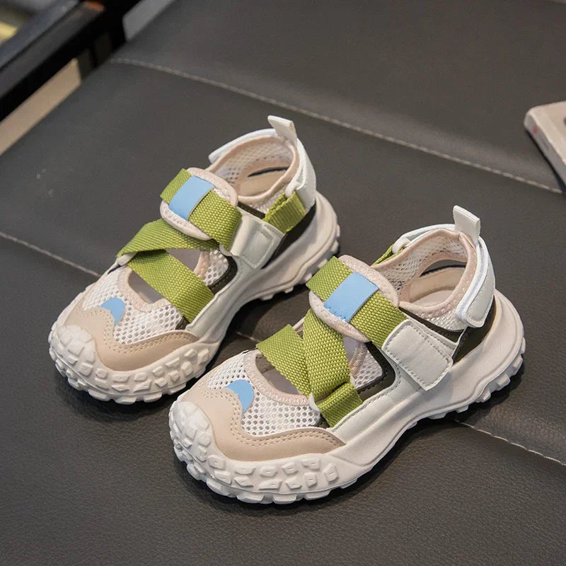 Children Sports Sandals 2024 Summer New Girls Mesh Running Shoes Kids Fashion Versatile Princess Sports Shoes Wear-resistant