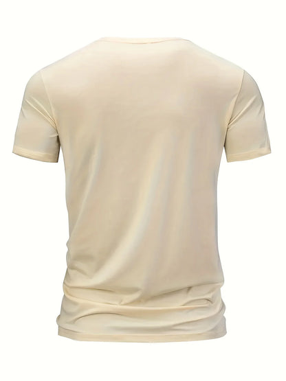 Men's Summer Casual Loose Size 100% Cotton Black Print Round Neck Short Sleeve T-shirt Top