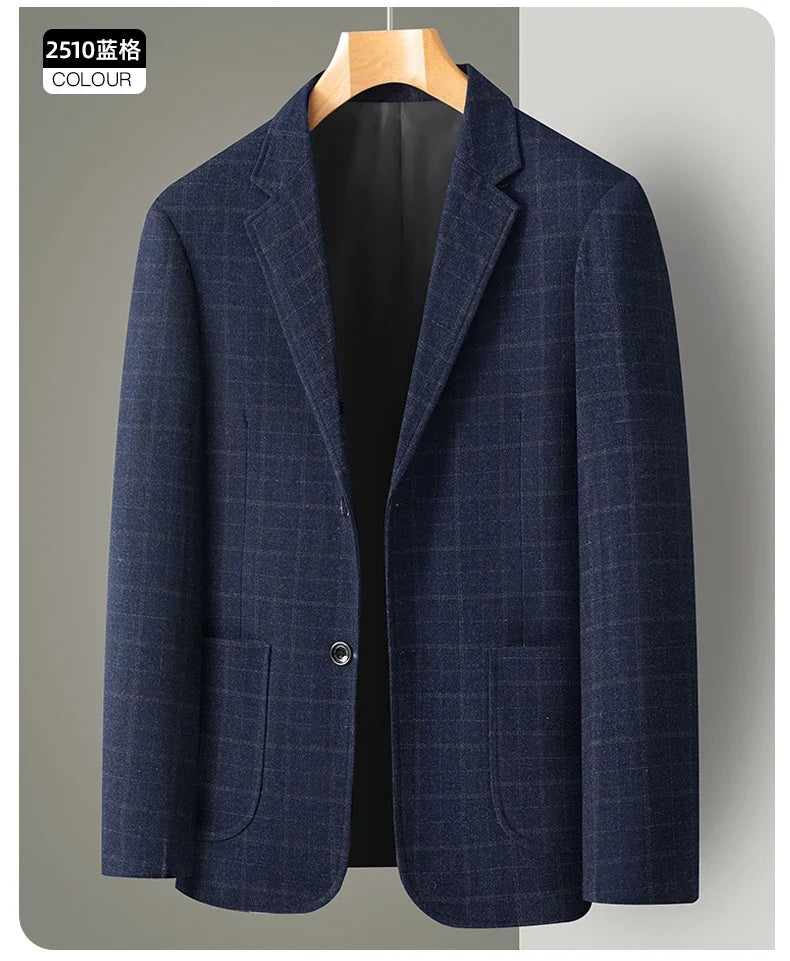 New Men's Blazer Fashion Middle-aged Business Casual Professional Wear Casual Loose British Style Sub-trend Four Seasons Suit