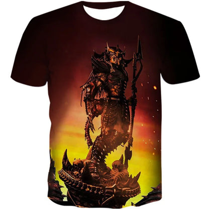 Creative Horror Design Predator 3D Printing Summer Fashion Leisure Cool Personality Street Style Short Sleeve