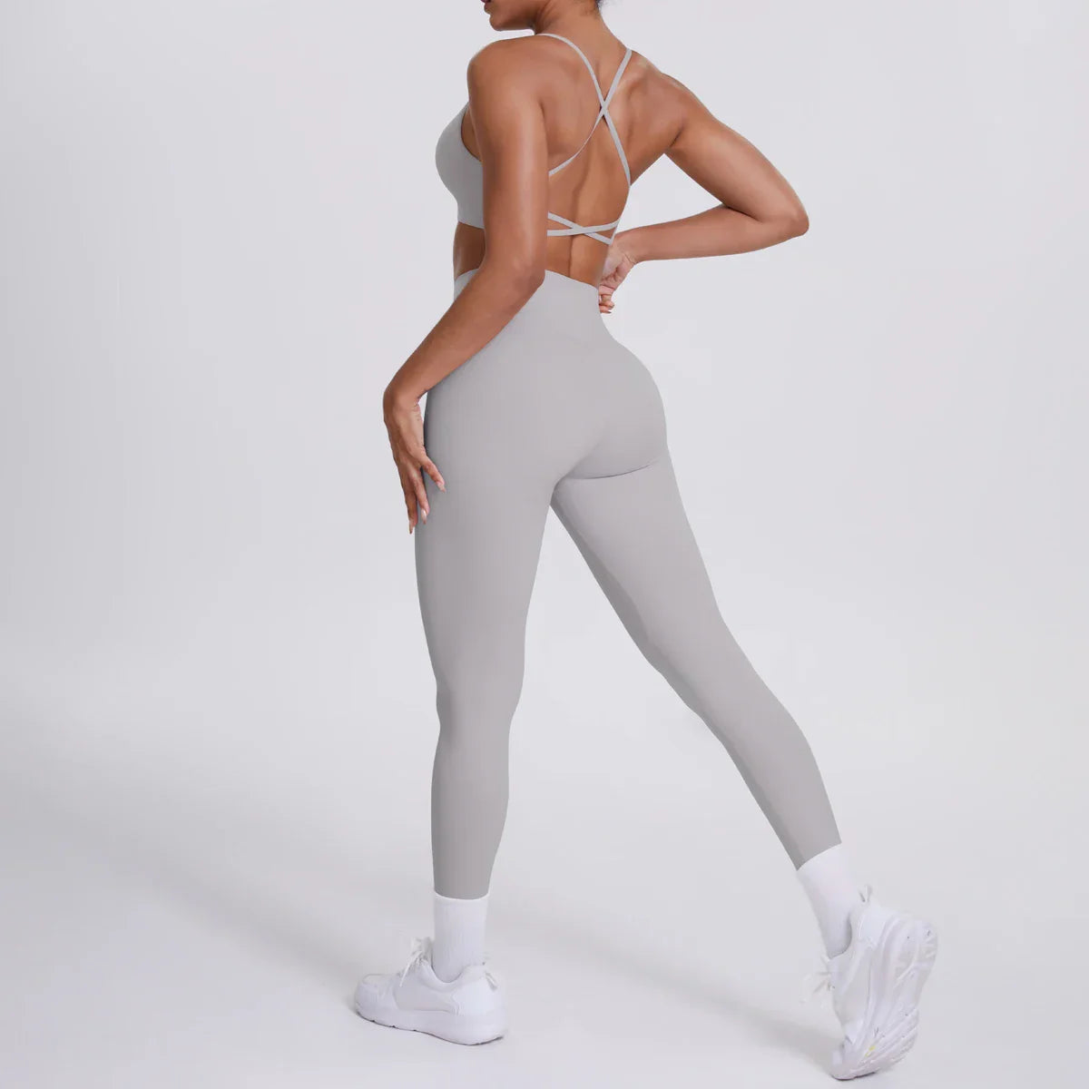 Yoga Suit Sports Set Gym Seamless High Impact Sports Bra Women's High Waist and Hips Tight Peach Buttocks Pants Womens Sportswea