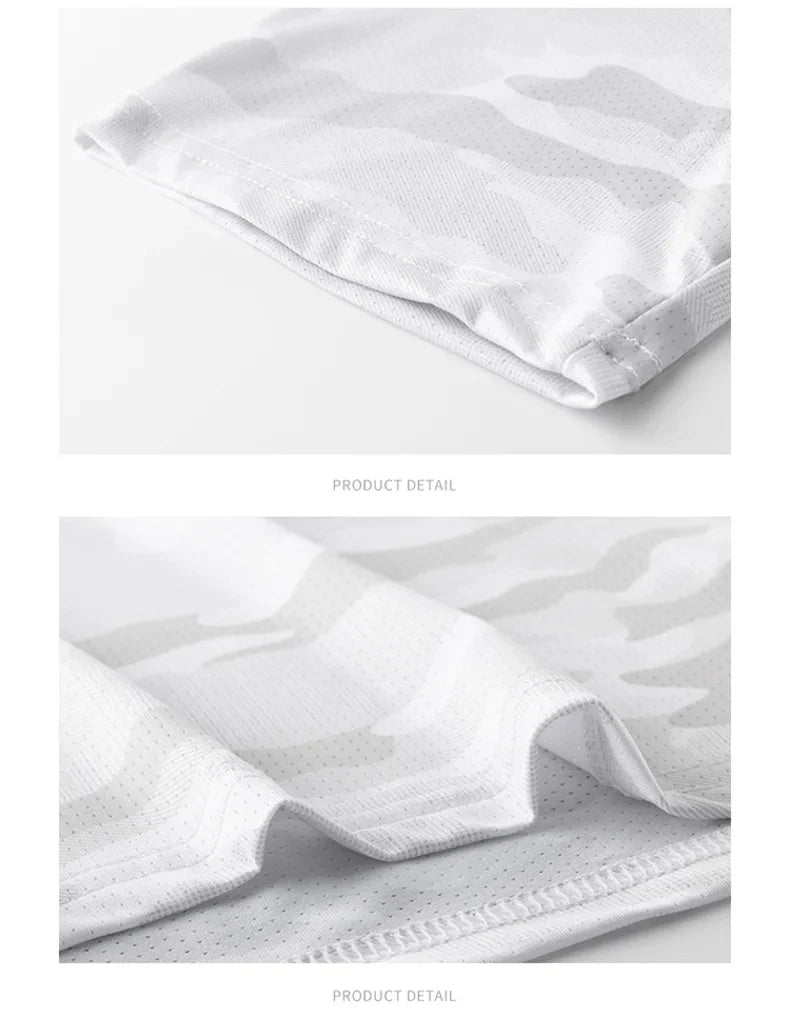 Functional Fabric Mosquito-Resistant Antibacterial Sweat-Wicking Ice Feeling 2025 New Ice Silk T-Shirt Men's Short Sleeve Thin Q
