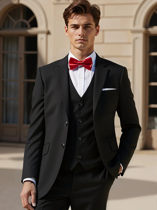 Men's suit 3-piece jacket vest pants size XS-XXXL casual fashion single-breasted jacket wedding party elegant and stylish
