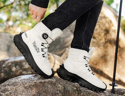 New Winter Oversized Men's Boots Waterproof Cold Resistant Plush and Warm Snow Boots Outdoor Thick Soled Casual Work Boots