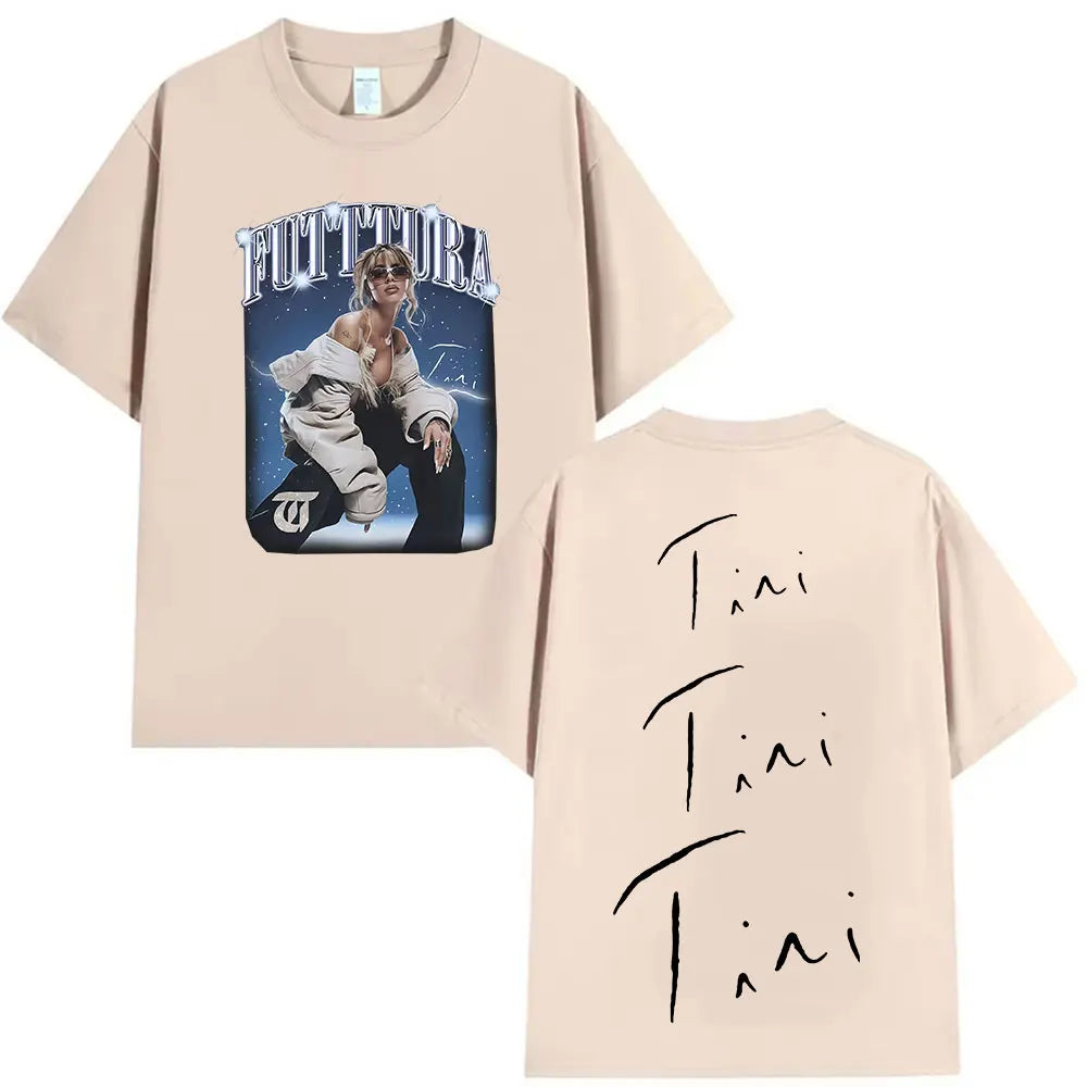 Singer TINI STOESSEL Futtura Tour New Album 2025 Graphic T-shirts Men Women Fashion Harajuku Short Sleeve Cotton Tees streetwear
