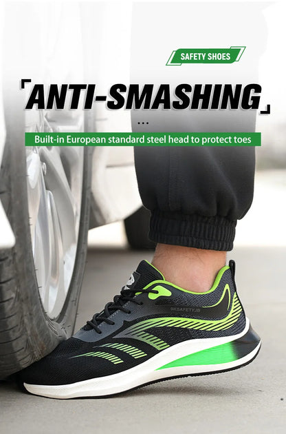 New 2024 Fashion Men Safety Shoes Steel Toe Sneakers Lightweight Anti-smash Anti-puncture Man Breathable Work Safety Boots