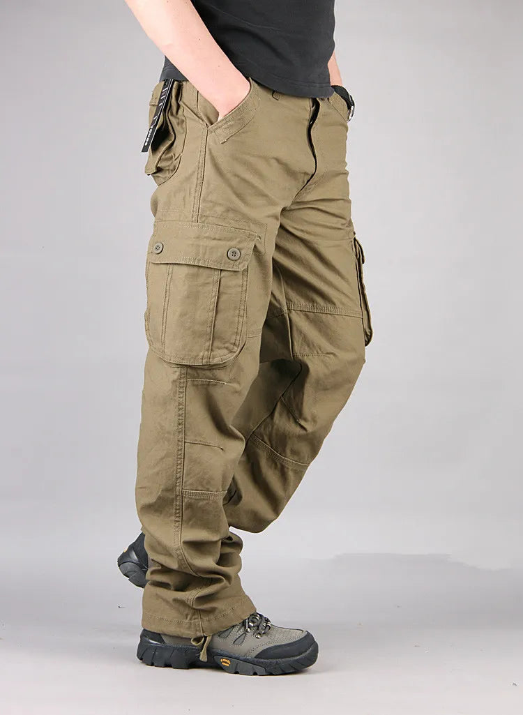 6 Pockets Tactical Cargo Pants Men's Loose Trousers Joggers  Hunting Large Size Casual Pants For Male Outdoor Work Overalls