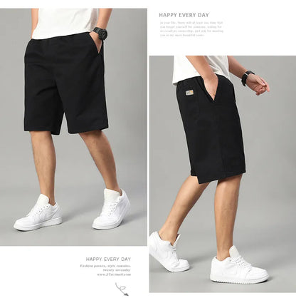 Men's Elastic Waist Casual Shorts Summer Light Weight Sweat Shorts Relaxed Fit Work Shorts Loose Casual Jogger Short