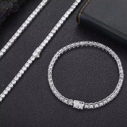Hip Hop 2 2.5 3 4 5 6.5mm Unisex Moissanite Tennis Bracelet For Women Men 925 Sterling Silver Moissanite Bracelet Fine Jewelry