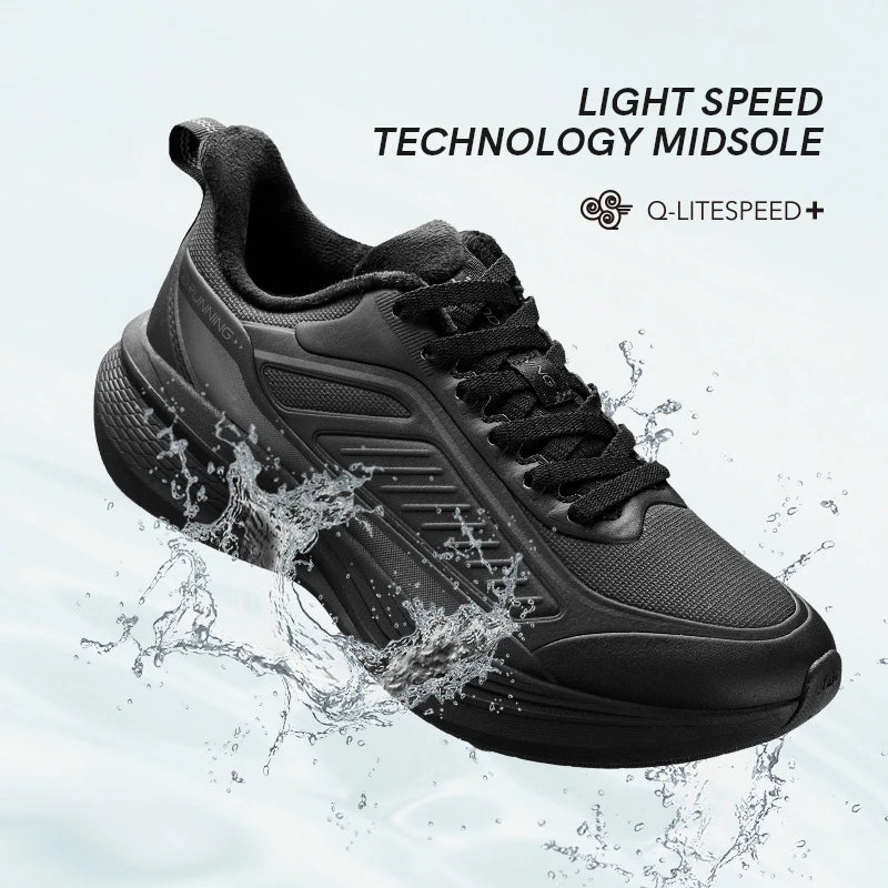 YUYI 4 Winter Running Shoes Men's Sports Shoes Waterproof Absorbing Lightweight Black Fleece Sneakers QXB023244007B