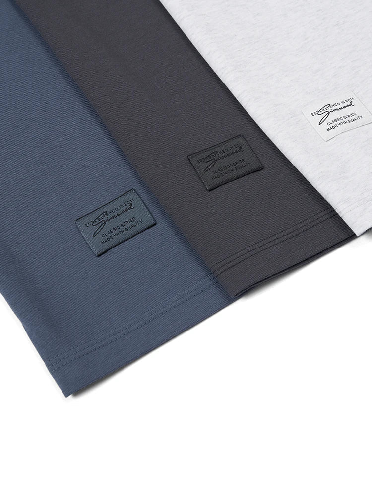 2026 Spring New 240g/sm Sorona Fabric Long Raglan Sleeve T-shirts Men Contrast Colors Tops