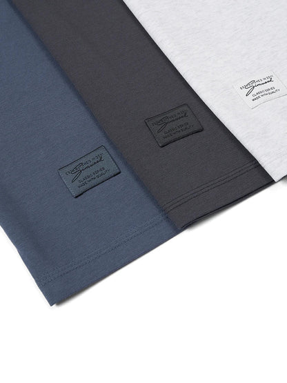 2026 Spring New 240g/sm Sorona Fabric Long Raglan Sleeve T-shirts Men Contrast Colors Tops