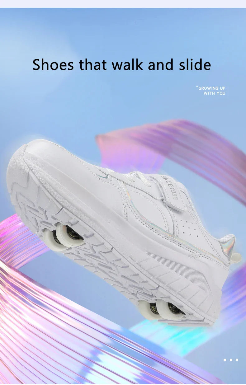 Roller Skate Shoes Kids Autumn 2024 Children Fashion Casual Sports Toy Birthday Gift Games Boys 4 Wheels Sneakers Girls