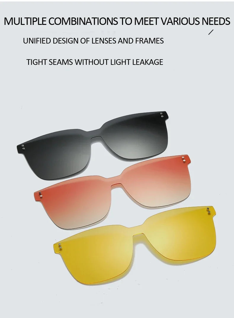 Cycling Polarized Clip On 6 In1 TR90 Myopia Sunglasses Women Magnet Sunshade Sun Glasses Eyeglasses Frame Come With Glasses Box