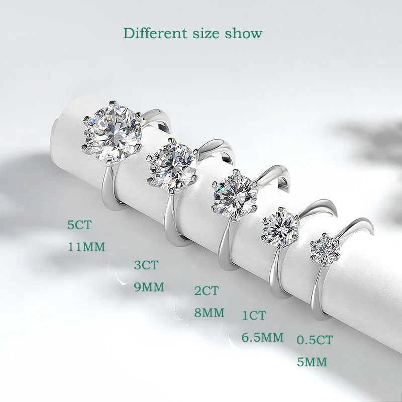 Smyoue Certified 1-5CT Moissanite Ring VVS1 Lab Diamond Solitaire Ring for Women Engagement Promise Wedding Band Jewelry Fine