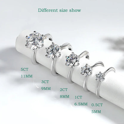 Smyoue Certified 1-5CT Moissanite Ring VVS1 Lab Diamond Solitaire Ring for Women Engagement Promise Wedding Band Jewelry Fine