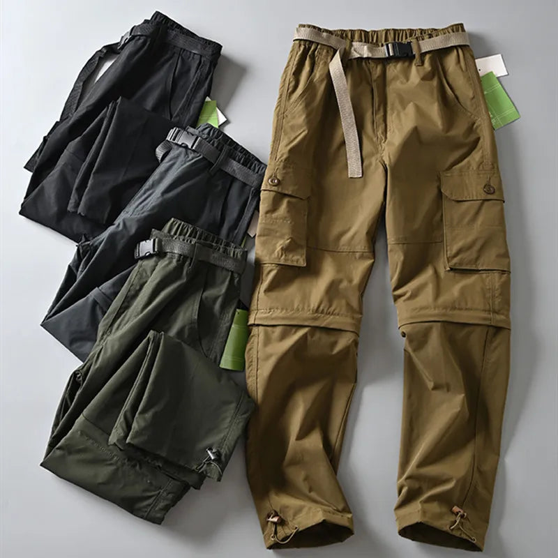 New Hiking Pants Outdoor Casual Cargo Pants Men Spring Summer Trousers/Shorts Outdoor Sport Trekking Camping Fishing Pants M-4XL