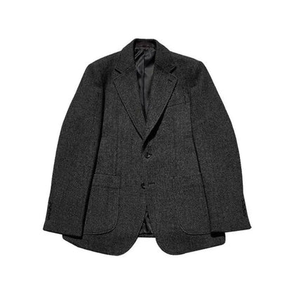 Autumn and Winter British Retro Wool Herringbone Men's Suit Jacket European and American Thick Tweed Woolen Coat