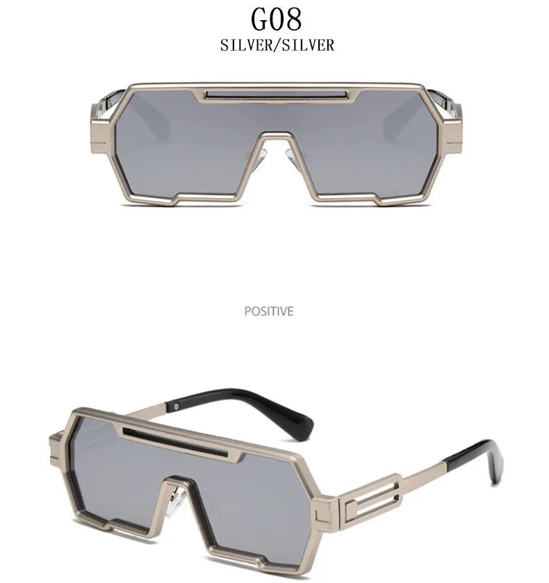 Heavy Metal Steampunk Sunglasses For Men Square Vintage Punk Fashion Glasses Retro Gafas De Sol Hombre Lunette De Soleil Homme