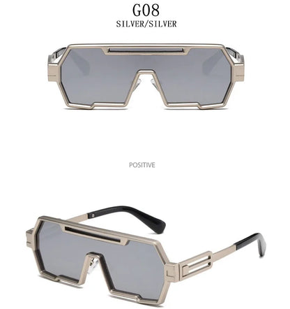 Heavy Metal Steampunk Sunglasses For Men Square Vintage Punk Fashion Glasses Retro Gafas De Sol Hombre Lunette De Soleil Homme