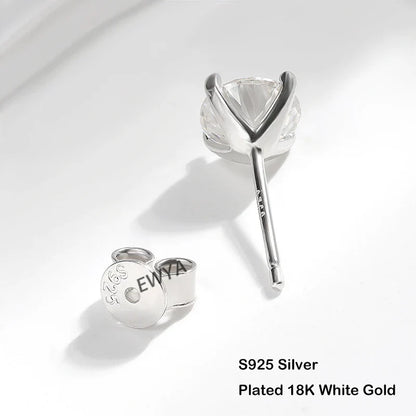 4 Prong 0.2-2ct D Color Moissanite Screw Earrings for Women Wedding Fine Jewelry S925 Silver Diamond Earring Ear Studs Gift