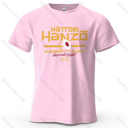 Hattori Hanzo Printed Men's T-Shirt 100% Cotton Oversized Anime Fashion Graphic Tees for Women Tops Streetwear Cultural Apparel