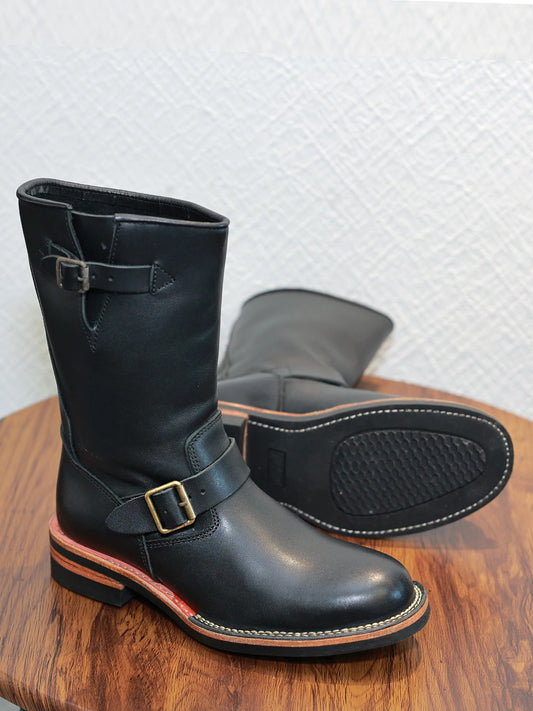 Retro American Motorcycle Boots Long Tube Genuine Leather Engineer Boots Men Knight Style Boots Outdoor Youth Fashion Boots