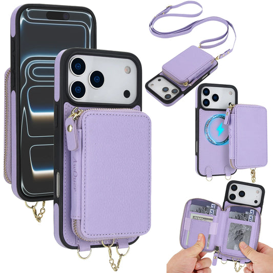 2 in 1 Detachable Crossbody Magnetic Cards Solt Wallet Leather Case For iPhone 17 Pro Max 16 Plus 15 14 13 12 Shockproof Cover