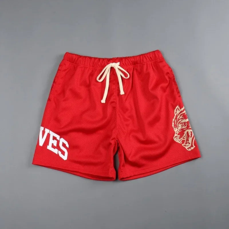 Mens Summer Streetwear Sports Casual Motorcycle Shorts Gym Fitness Mesh Quick Dry Running Beach Basketball Jogger Short Pants