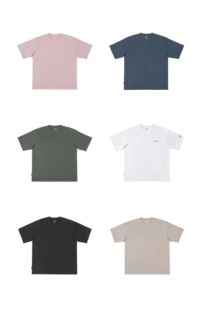 2026 Summer New Super Loose Heavyweight 320gsm 100% Cotton Washed Vintage T-shirts Men Plus Size Logo Embroidery Tops