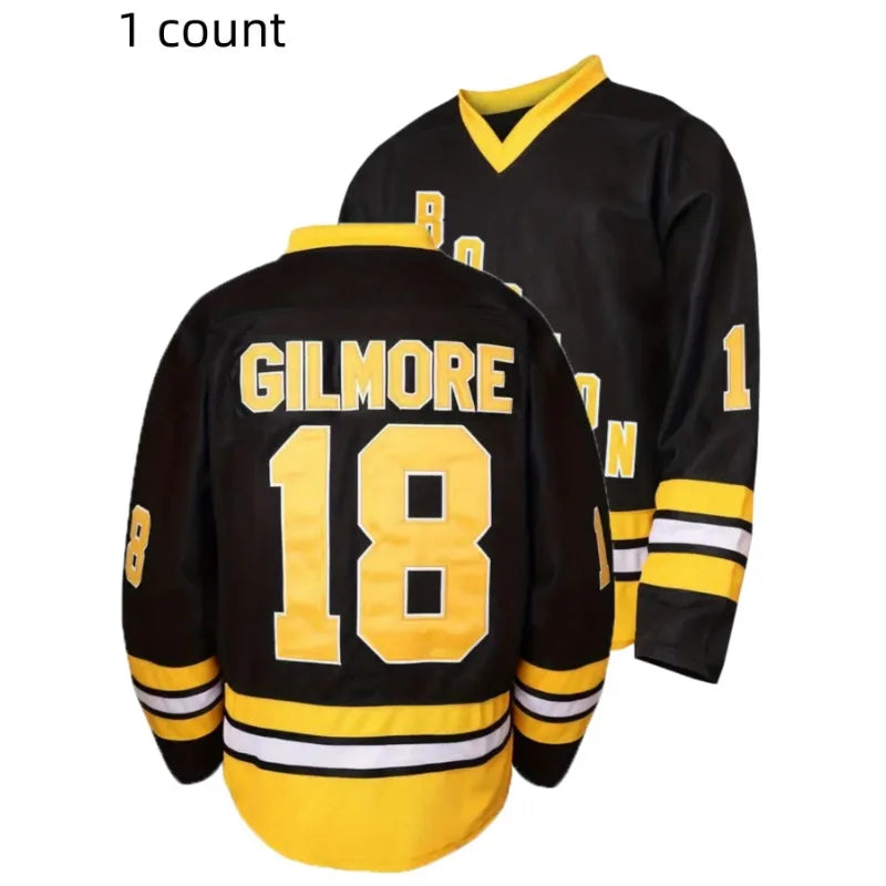 Men's #18 Happy Gilmore 1996 Movie Adam Sandler lce Hockey Jersey Stitched