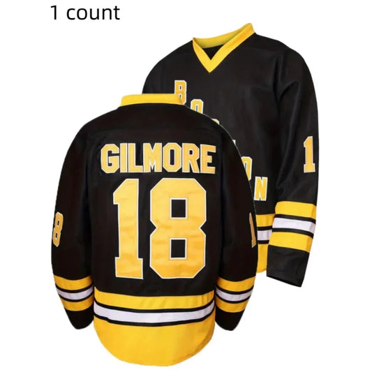 Men's #18 Happy Gilmore 1996 Movie Adam Sandler lce Hockey Jersey Stitched