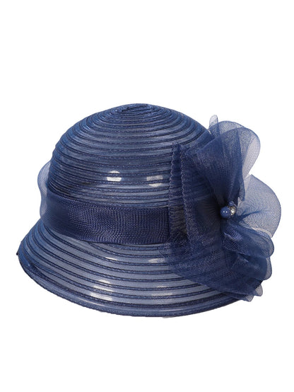 Floral Derby Fascinator Hat & Fedora for Women - Wedding Bridal Church Tea Party Formal Dress Accessories, Floppy Sun Caps