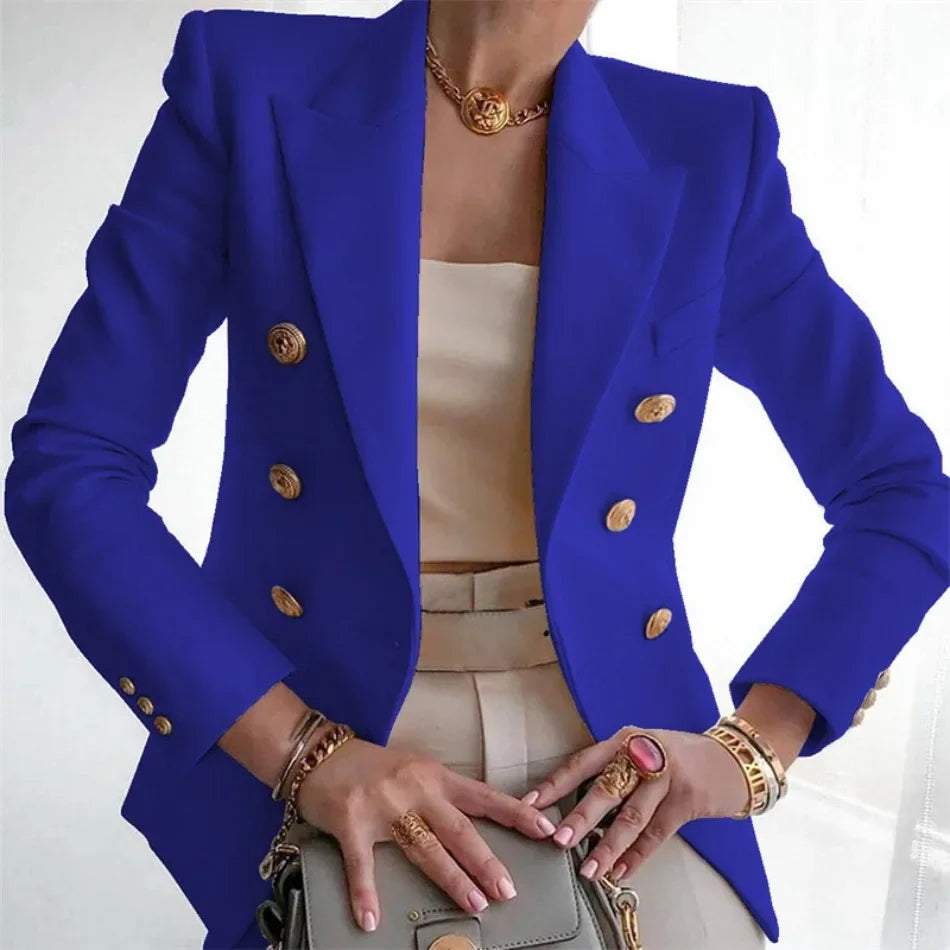 Women's Korean Fashion Long Sleeve Blazer Casual Loose Office Coat Spring Autumn Versatile New Clothing