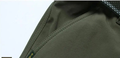 Thick Warm Cargo Stretch Pants Men Autumn Winter Hunting SoftShell Casual Fleece Pants Tactical Trousers  Waterproof Pants Men