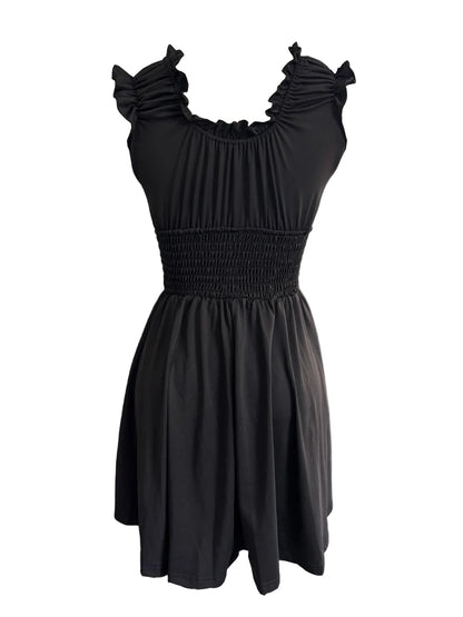 Summer new V-neck slim fit elastic waist women's dress with floral patchwork design, suitable for beach vacations