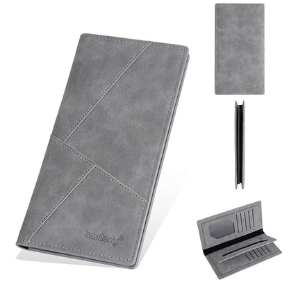 Men's Custom Engraved Long Wallet PU Leather RFID Blocking 10+ Card Slots Zipper Gift