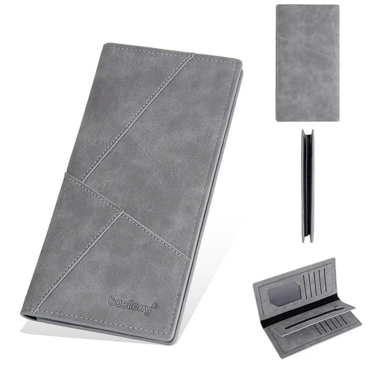 Portefeuille long personnalisé pour homme en cuir PU, blocage RFID, 10+ emplacements pour cartes, fermeture éclair, cadeau