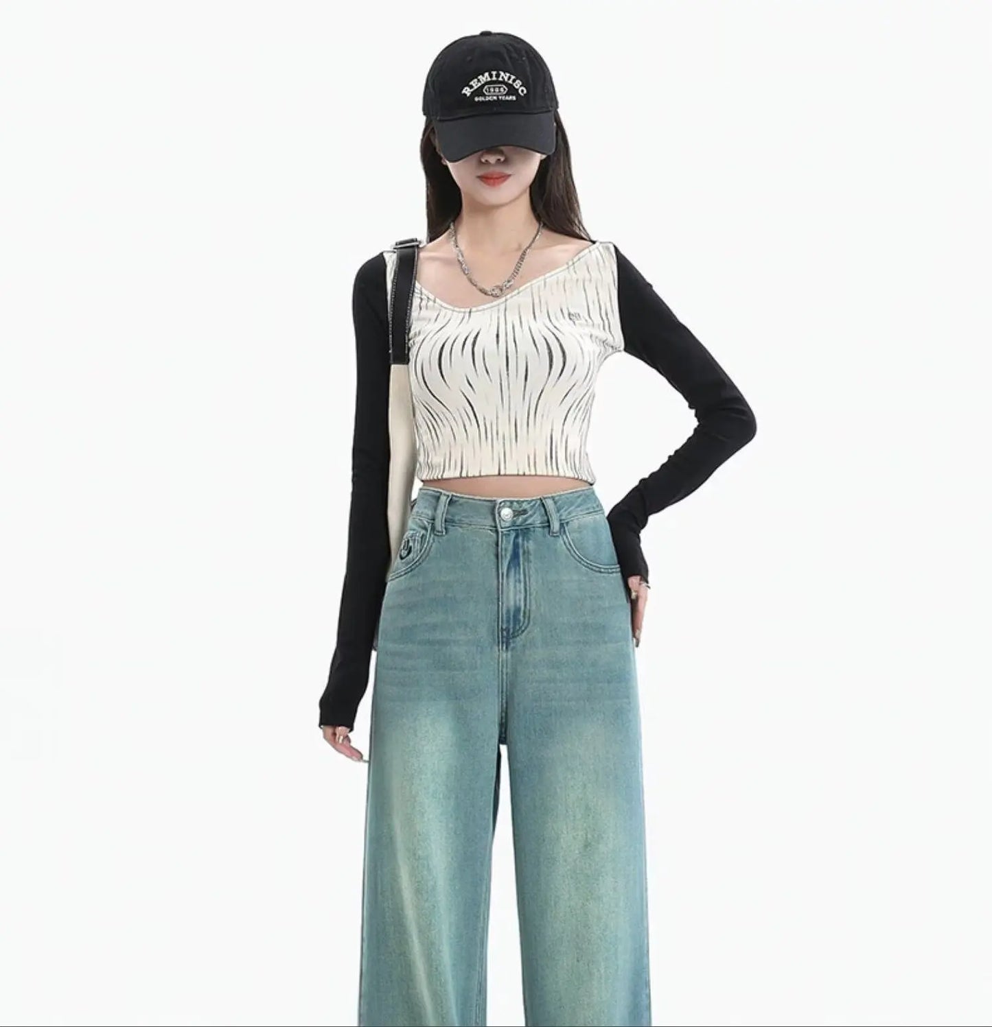 Women Comfortable Thin Denim Pants New Female Vintage Mid Waisted Jeans Pants Girls Smile Edition Straight Leg Jeans Trousers