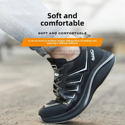 New Lightweight and Breathable Labor Protection Shoes for Men and Women Anti Smashing and Anti Piercing Steel Toe Safety Shoes