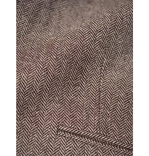 Men Vest Brown Classic Herringbone Pattern Suit Vest Notch Lapel Waistcoat Slim Formal For Wedding Groomsmen Banquet Men Suit