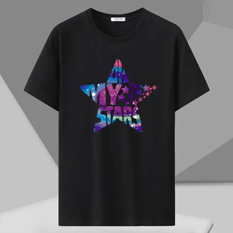 MenT Shirts Printed Tee Plus Size 110-180kg 5XL 6XL 7XL Black T-shirt Round Neck Short Sleeve Oversized Tops Big Men Clothing