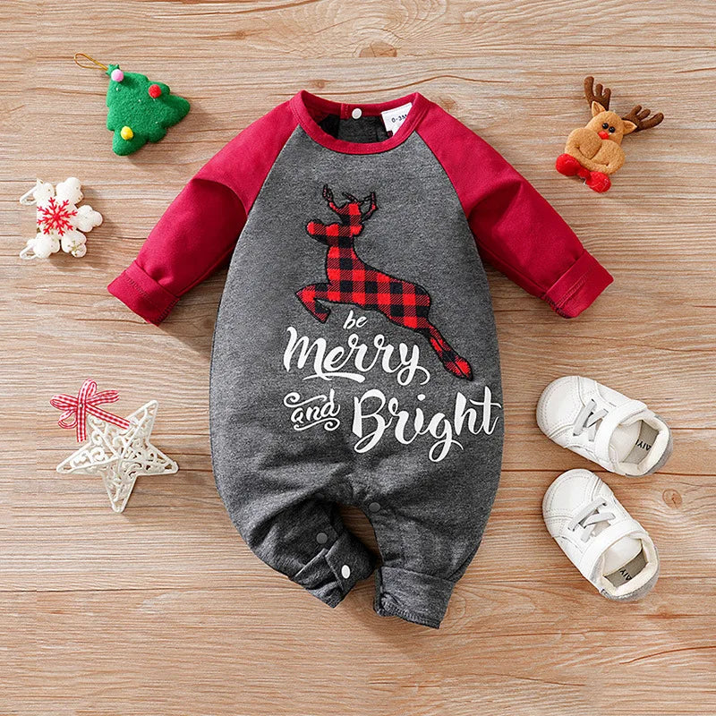 Prowow 0-18M Baby Christmas Costume Cartoon Deer Jumpsuit With Santa Hat Christmas Baby Romper For Newborn New Year Costume