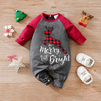 Prowow 0-18M Baby Christmas Costume Cartoon Deer Jumpsuit With Santa Hat Christmas Baby Romper For Newborn New Year Costume
