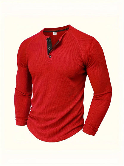 Loose men's solid colour casual versatile American-style round-neck long-sleeve base T-shirt for spring and autumn outdoor daily