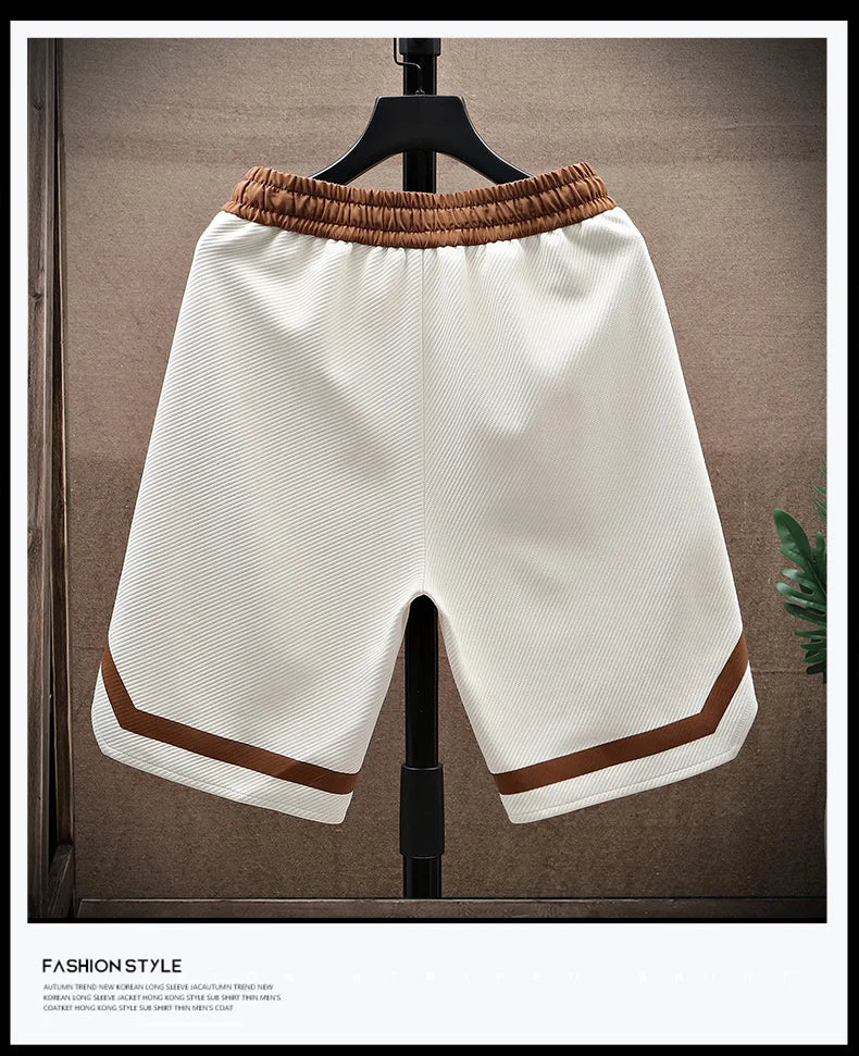 2025 Summer Men's Running Shorts Casual Jogging Sport Short Pants patchwork Print Drawstring Loose Dry Gym Sports Shorts