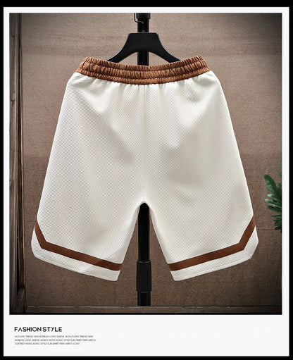 2025 Summer Men's Running Shorts Casual Jogging Sport Short Pants patchwork Print Drawstring Loose Dry Gym Sports Shorts